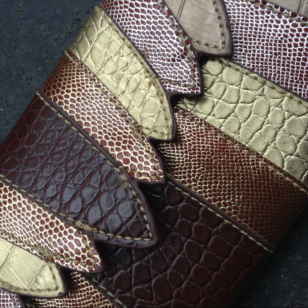 Chinese Laundry Metallic Patchwork Clutch Purse - image 4